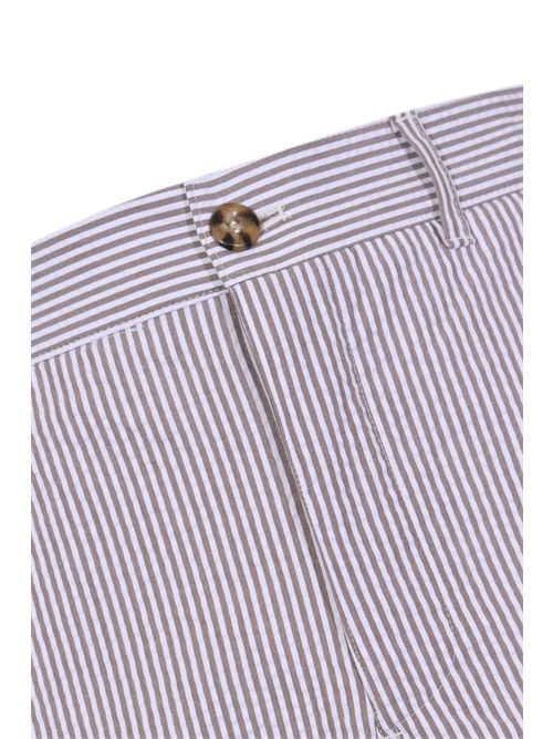 Bermuda Ischia in cotone seersucker Marrone Bianco Mc2 Saint Barth | ISC000100972L